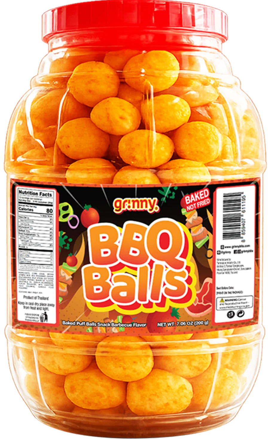 บรรจุภัณฑ์สินค้า GRINNY PUFF BALL SNACKS